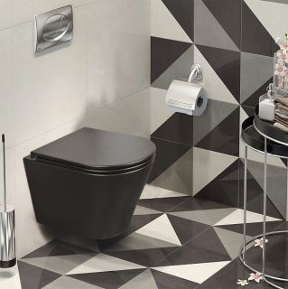 Унитаз подвесной AzarioTeramo AZ -053E-R-MB безободковый с сиденьем микролифт